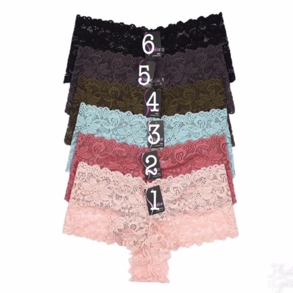 PLUS SIZE: 6 Pack Floral Lace Hipster Panties - Picture 2 of 2